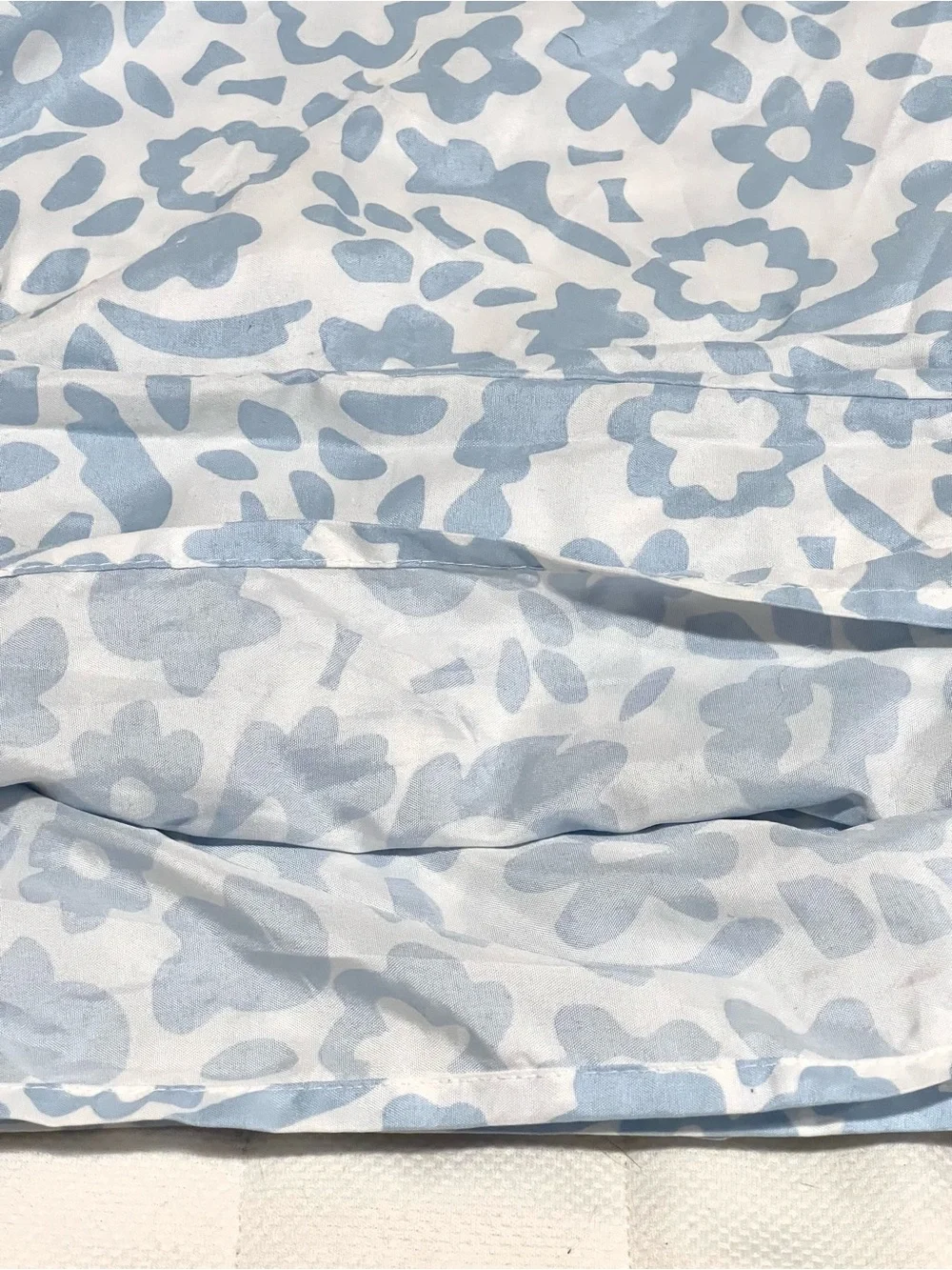 EUC IKEA Blue Floral Recycled Polyester Queen Sz Duvet Cover Only